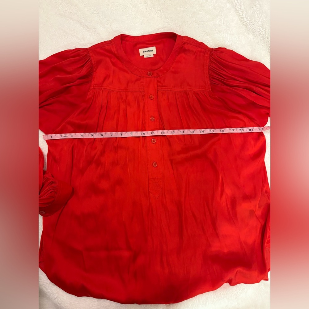 Zadig & Voltaire Tigy Satin Women Blouse Red Size M - Picture 7 of 11